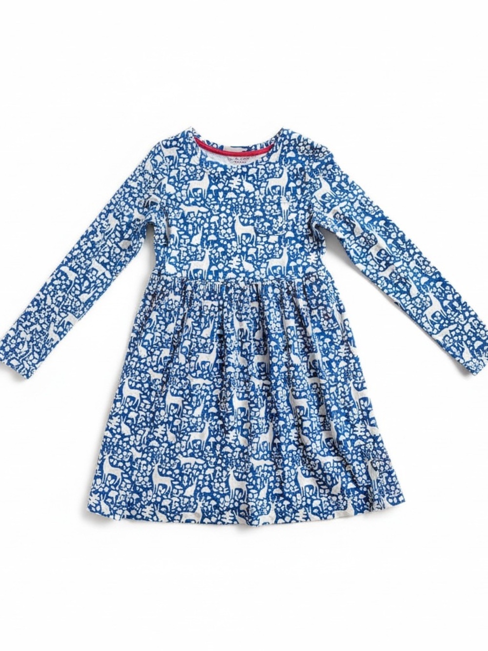 Girls' Mini Boden Blue "Woodland Wonder" Jersey Dress Sz. 9/10